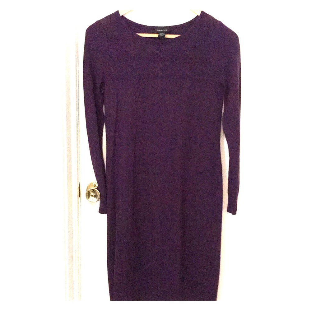 Woman's purple long sleeve sweater dress
